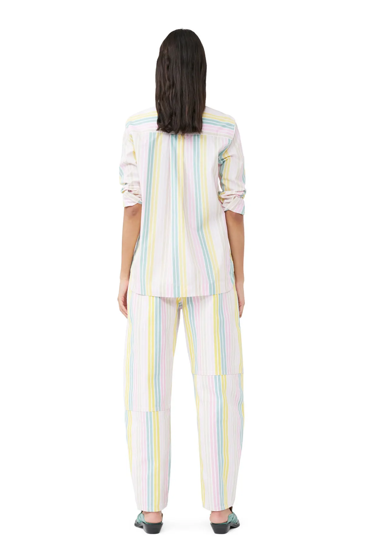 Fashion GANNI Stripe Cotton Shirt Multicolour