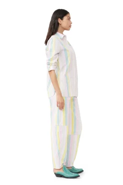 Fashion GANNI Stripe Cotton Shirt Multicolour