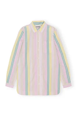 Fashion GANNI Stripe Cotton Shirt Multicolour