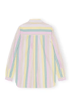 Fashion GANNI Stripe Cotton Shirt Multicolour