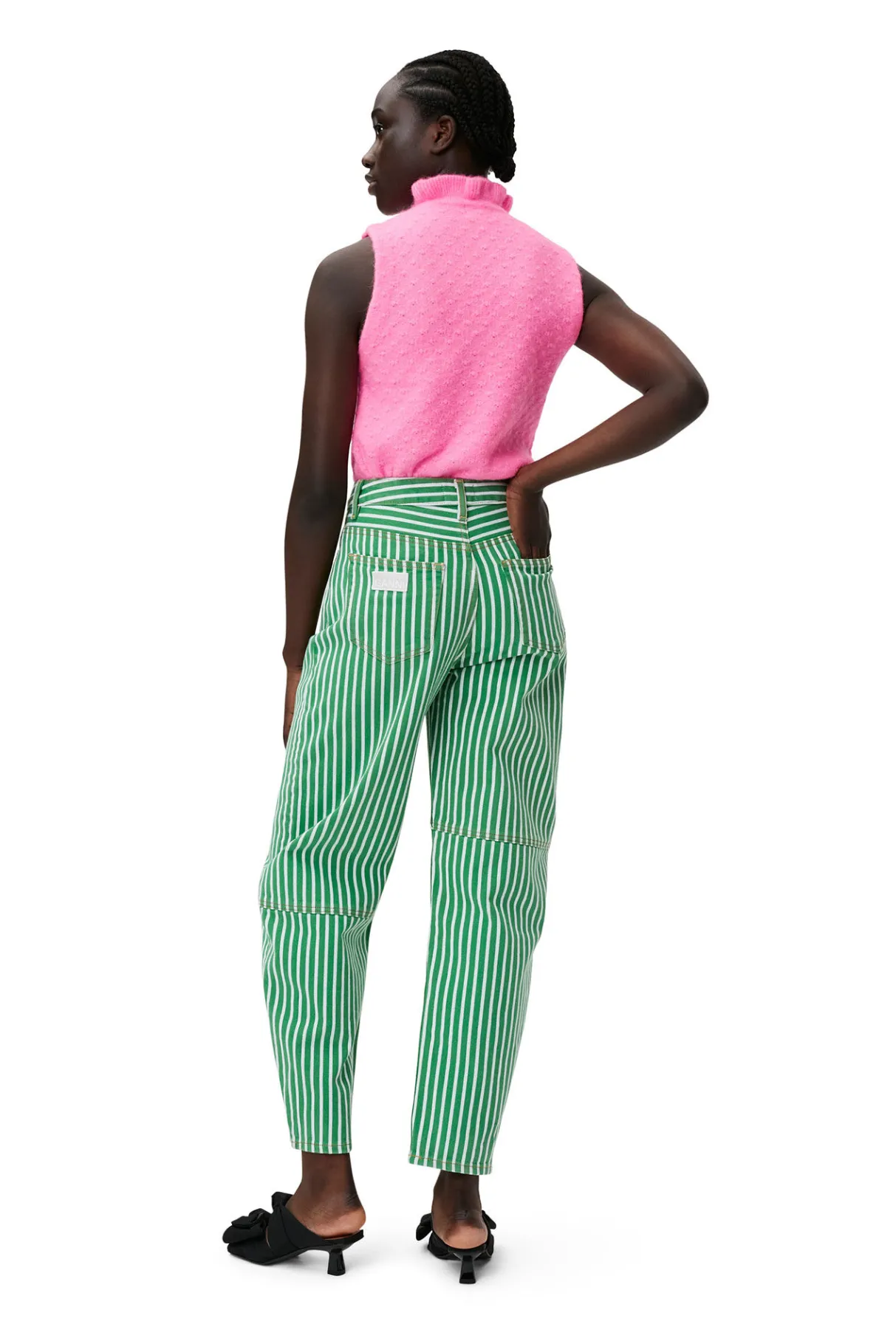 Best GANNI Stripe Denim Stary Kelly Green