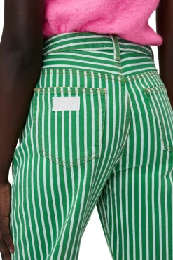 Best GANNI Stripe Denim Stary Kelly Green