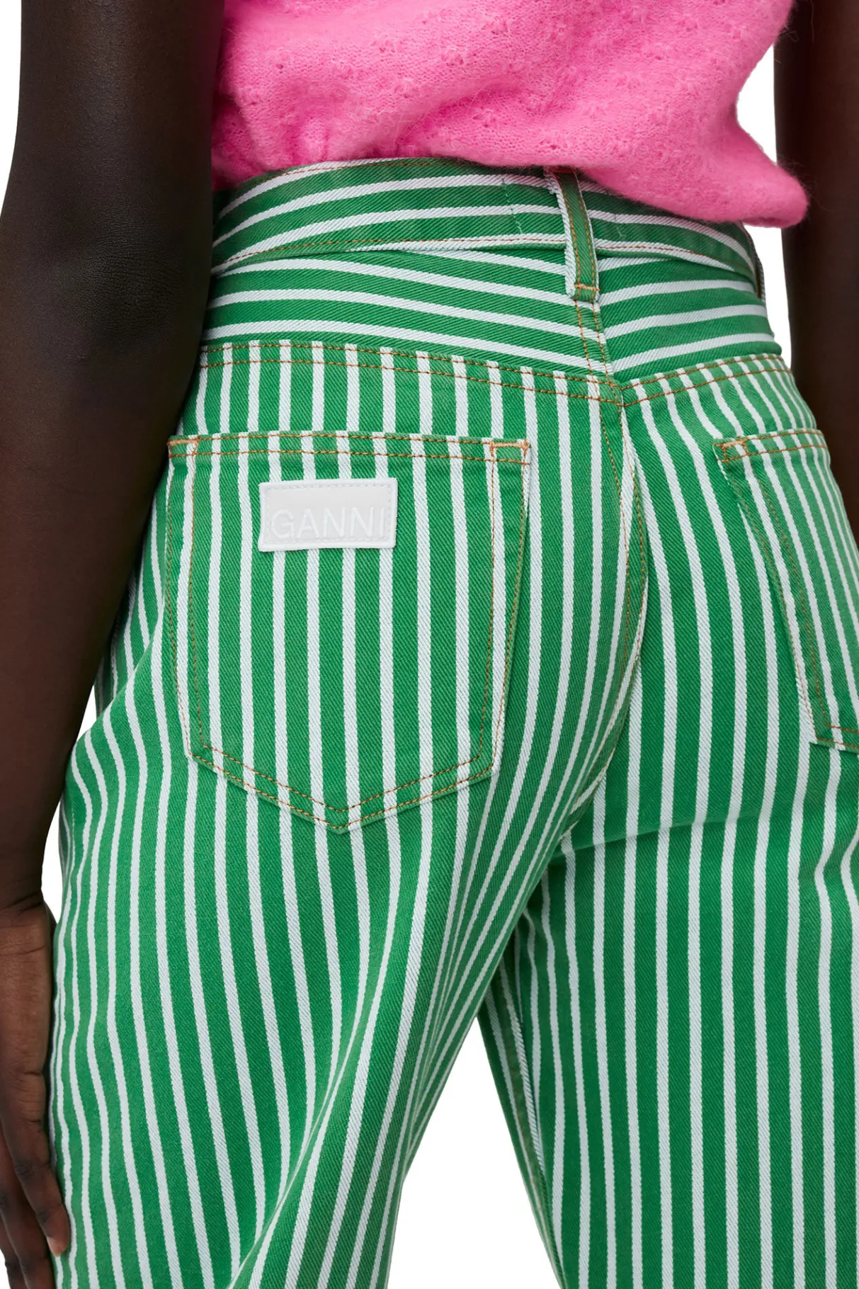 Best GANNI Stripe Denim Stary Kelly Green