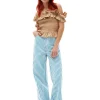 Hot GANNI Striped Magny Jeans Bright White