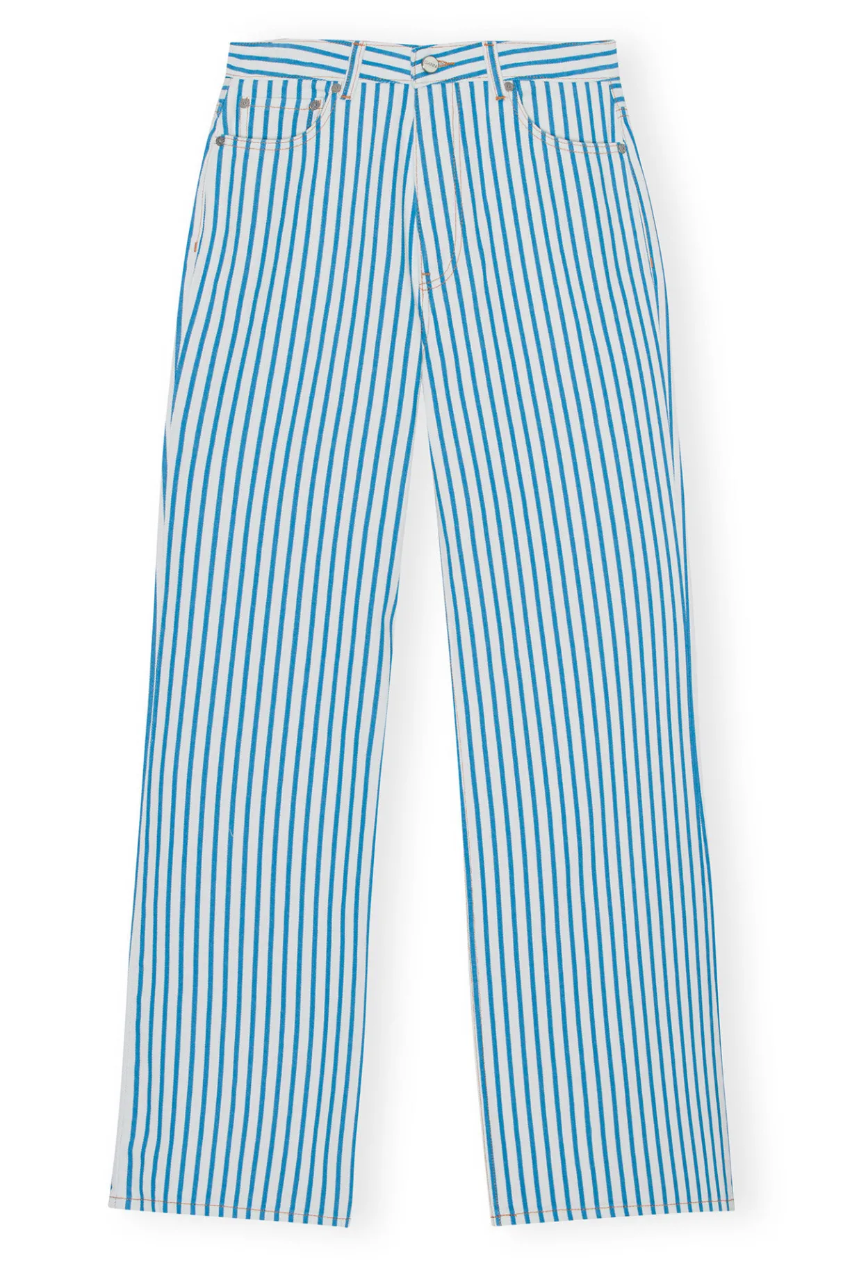 Hot GANNI Striped Magny Jeans Bright White