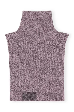 Hot GANNI Structured Rib Knit Bib Lilac Sachet