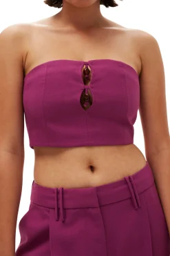 Hot GANNI Summer Suiting Sleeveless Top Purple Wine