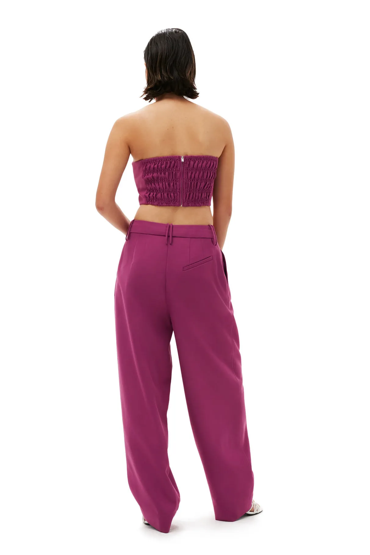 Hot GANNI Summer Suiting Sleeveless Top Purple Wine