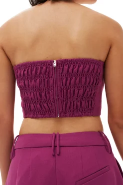 Hot GANNI Summer Suiting Sleeveless Top Purple Wine