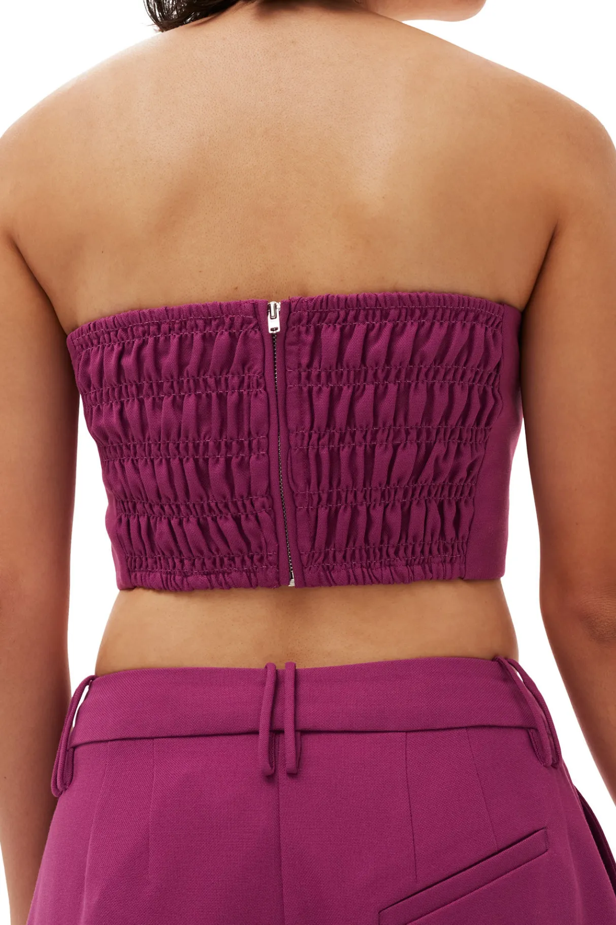 Hot GANNI Summer Suiting Sleeveless Top Purple Wine