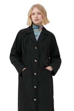 Cheap GANNI Summer Tech Coat Black