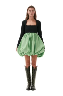 Best Sale GANNI Taffeta Balloon Mini Dress Black