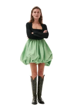 Best Sale GANNI Taffeta Balloon Mini Dress Black