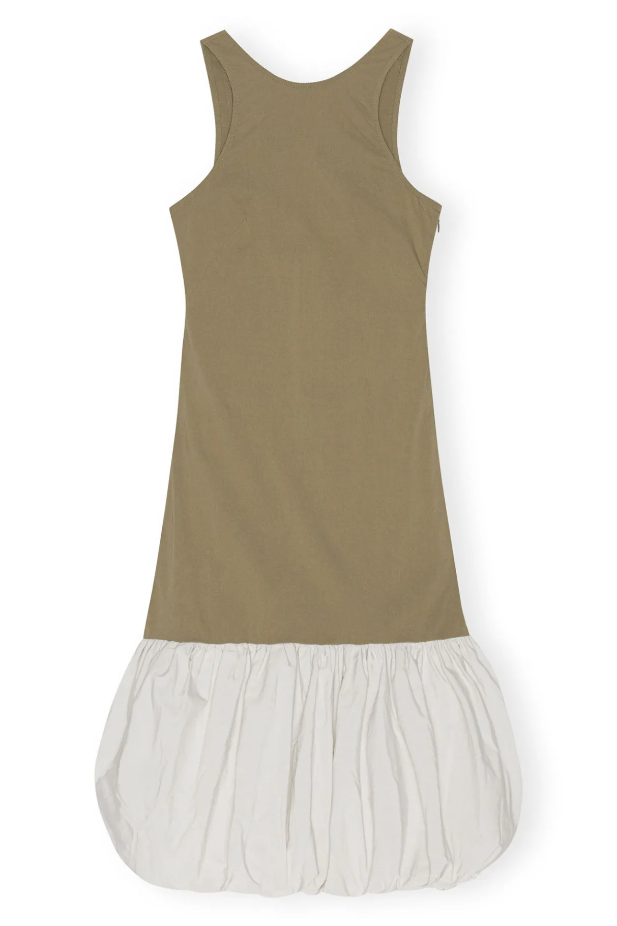 Clearance GANNI Taffeta Mix Open Back Dress Aloe