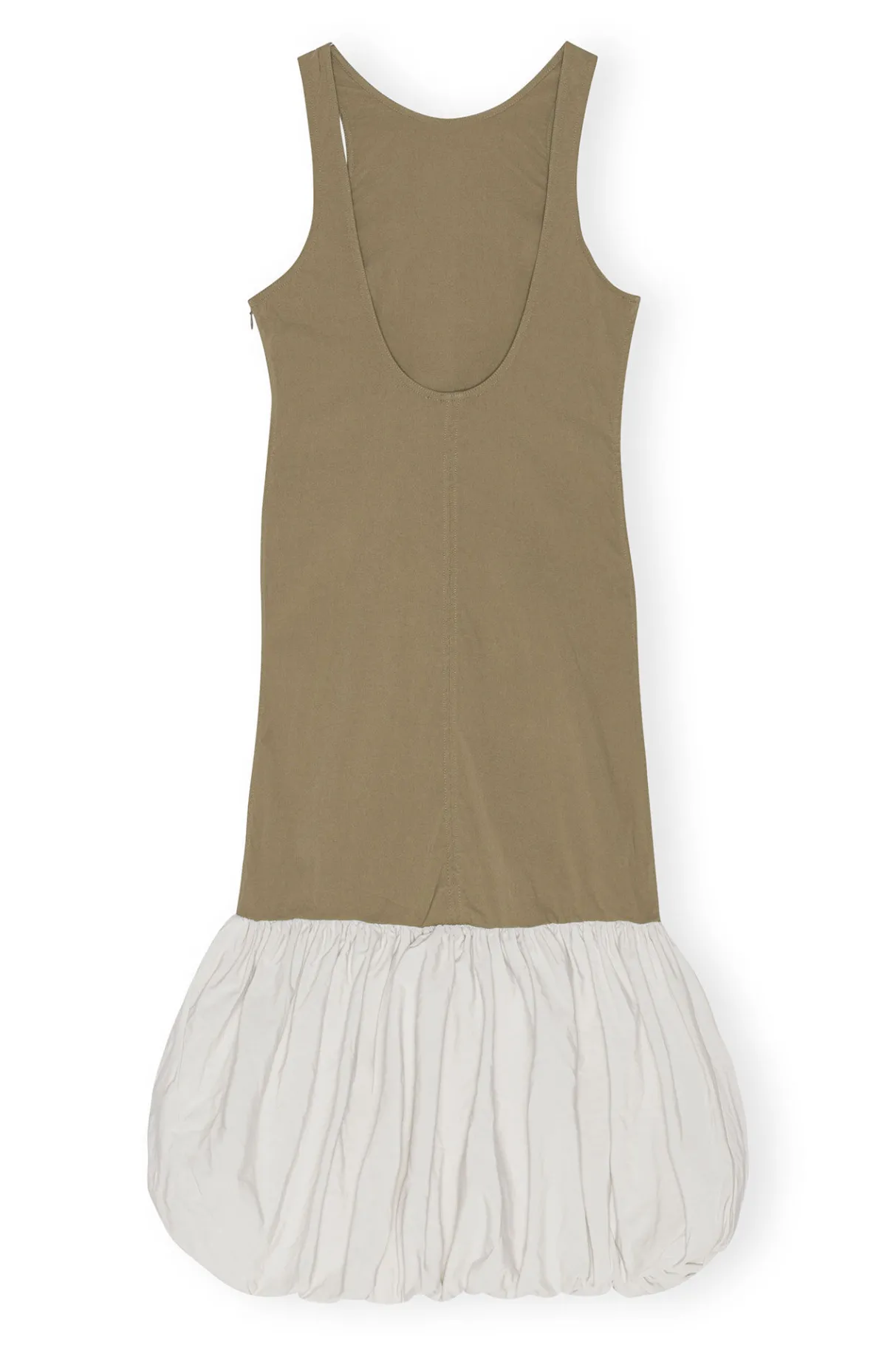 Clearance GANNI Taffeta Mix Open Back Dress Aloe