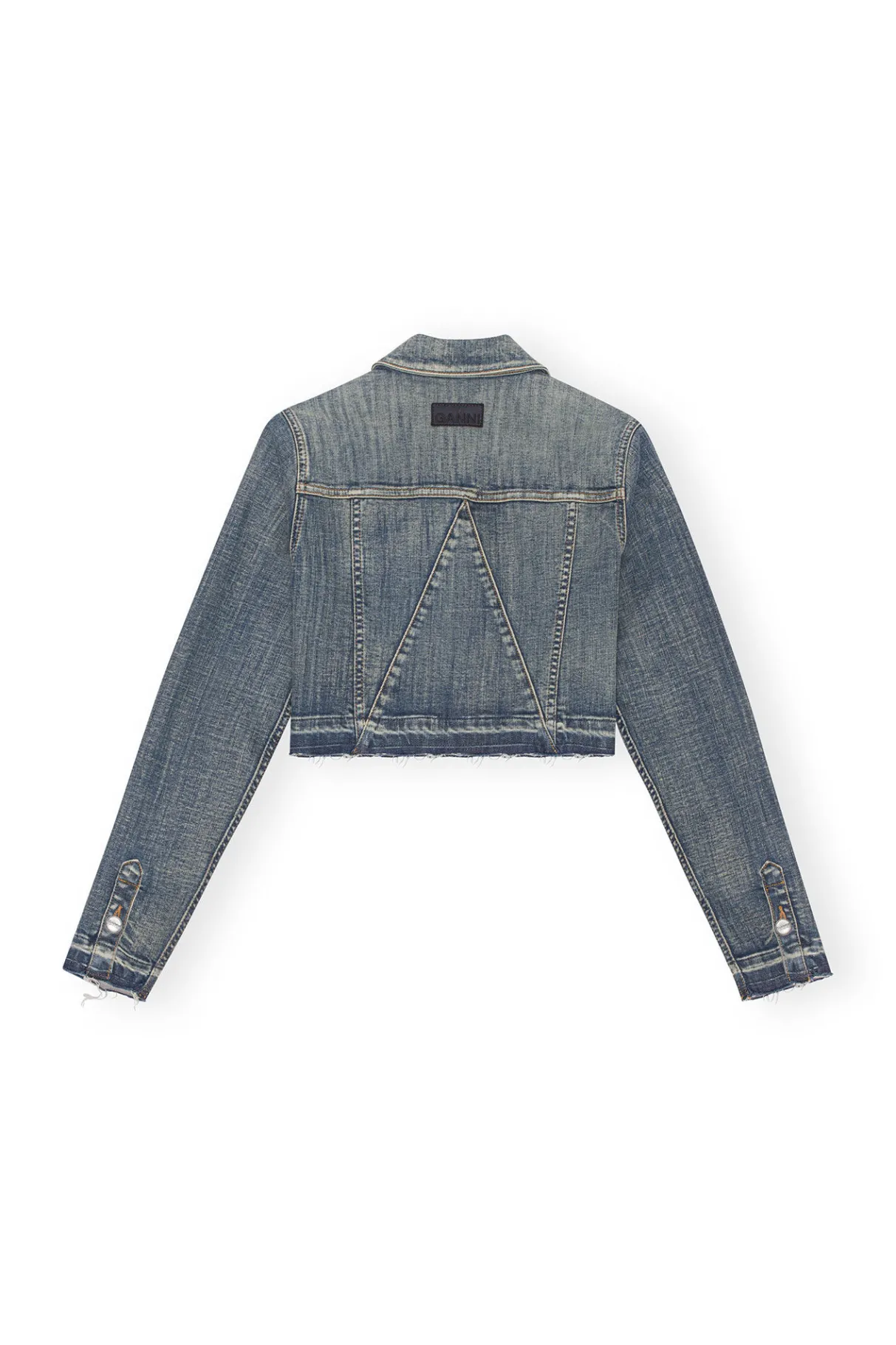 Sale GANNI Tint Edge Denim Cropped Jacket Tint Wash