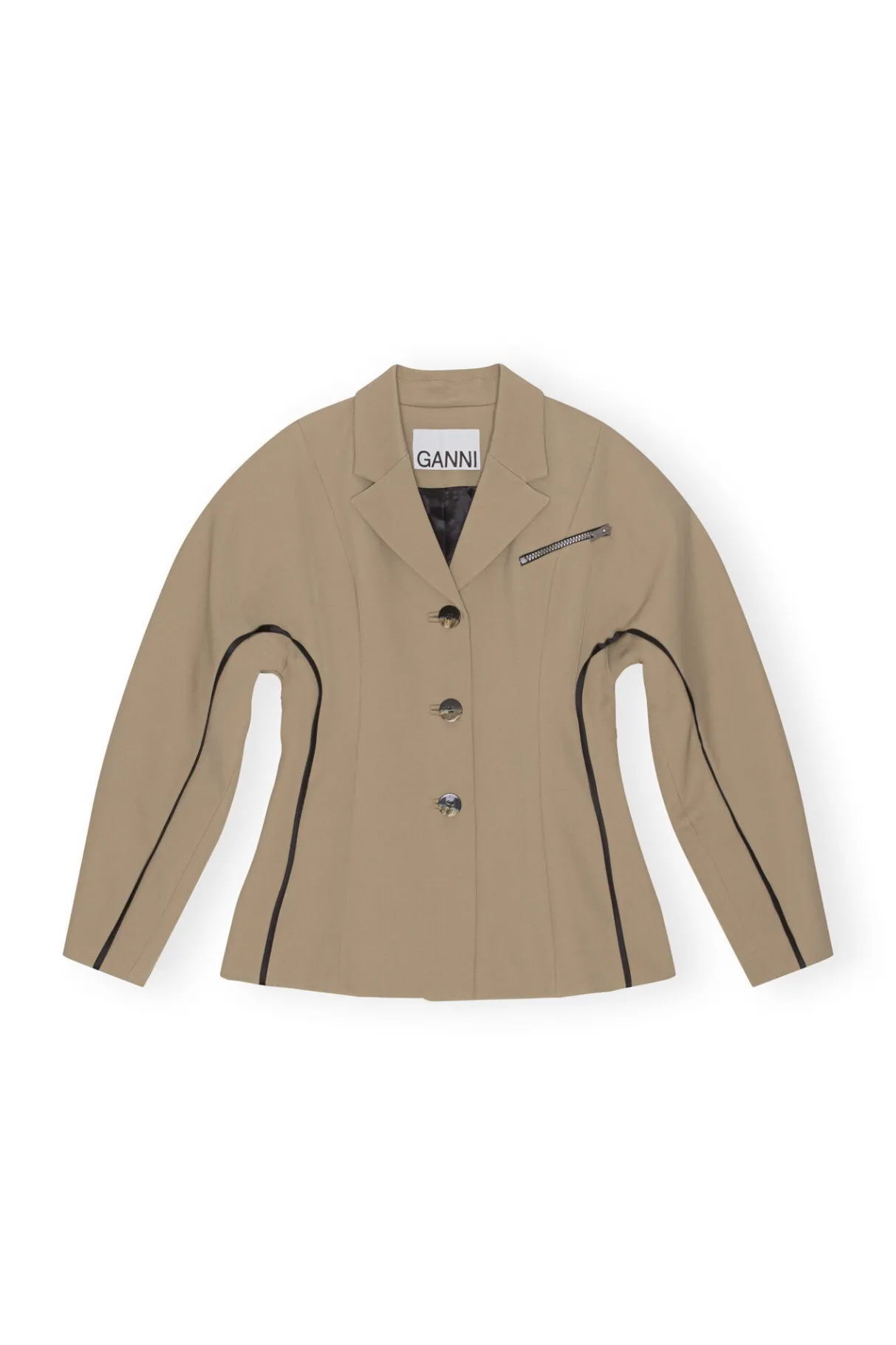 Cheap GANNI Twill Blazer Petrified Oak