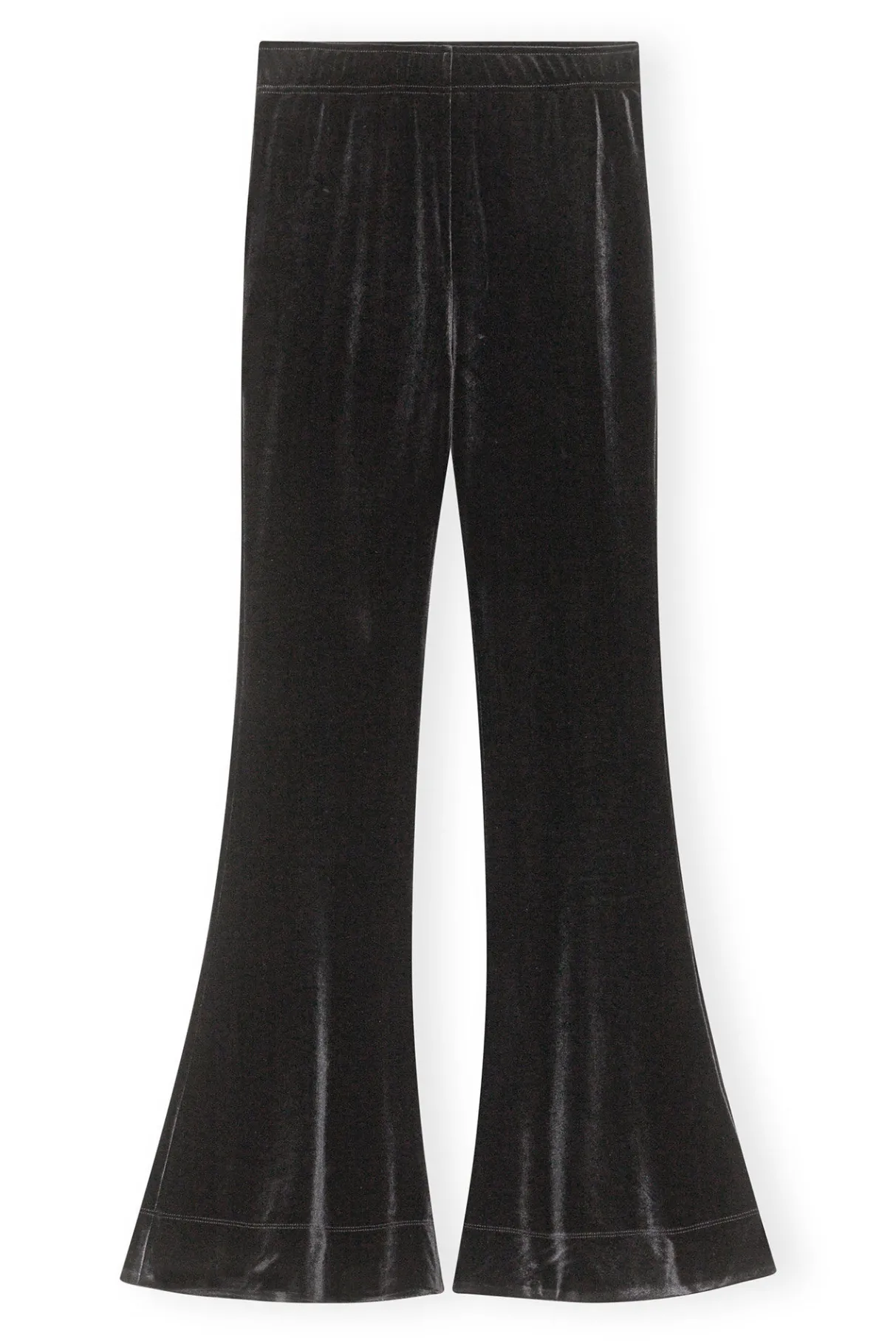 Best Sale GANNI Velvet Flared Pants Black