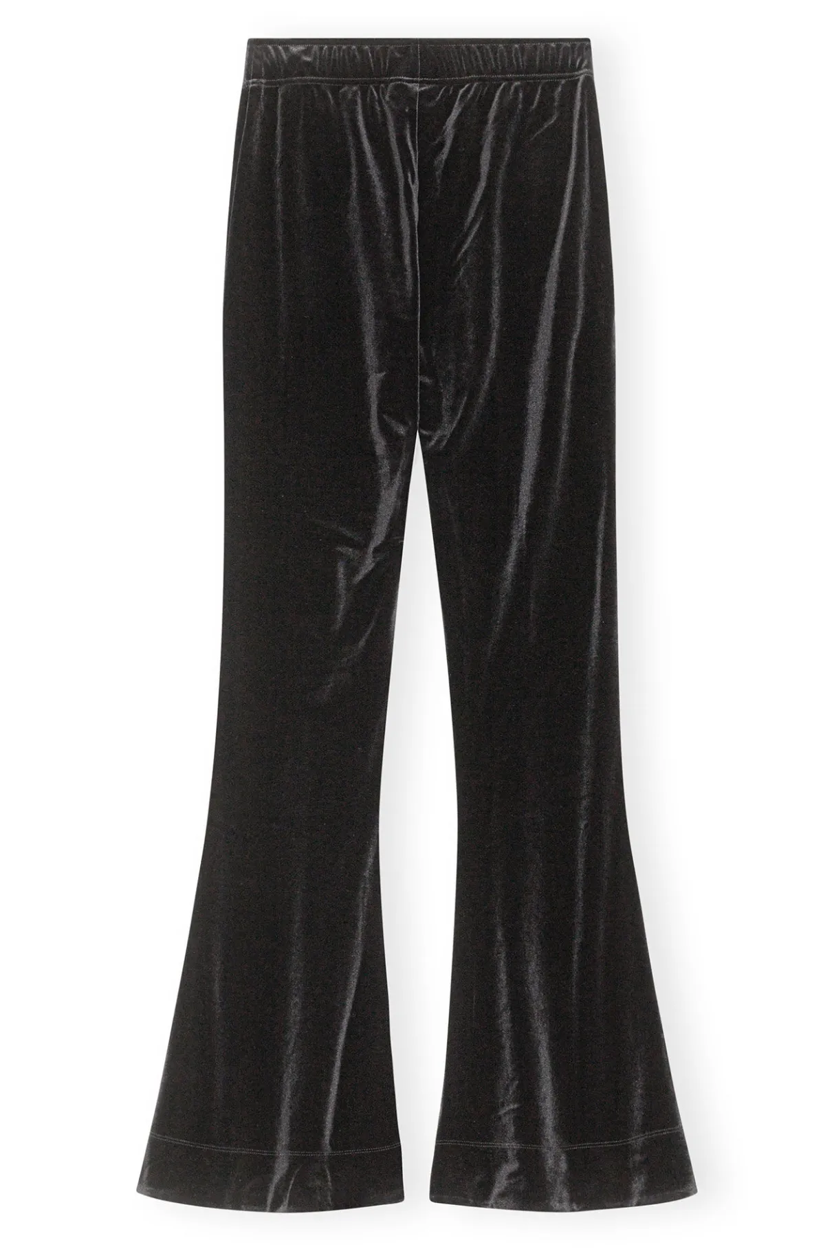 Best Sale GANNI Velvet Flared Pants Black