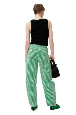 Online GANNI Velvet Smock Top Black
