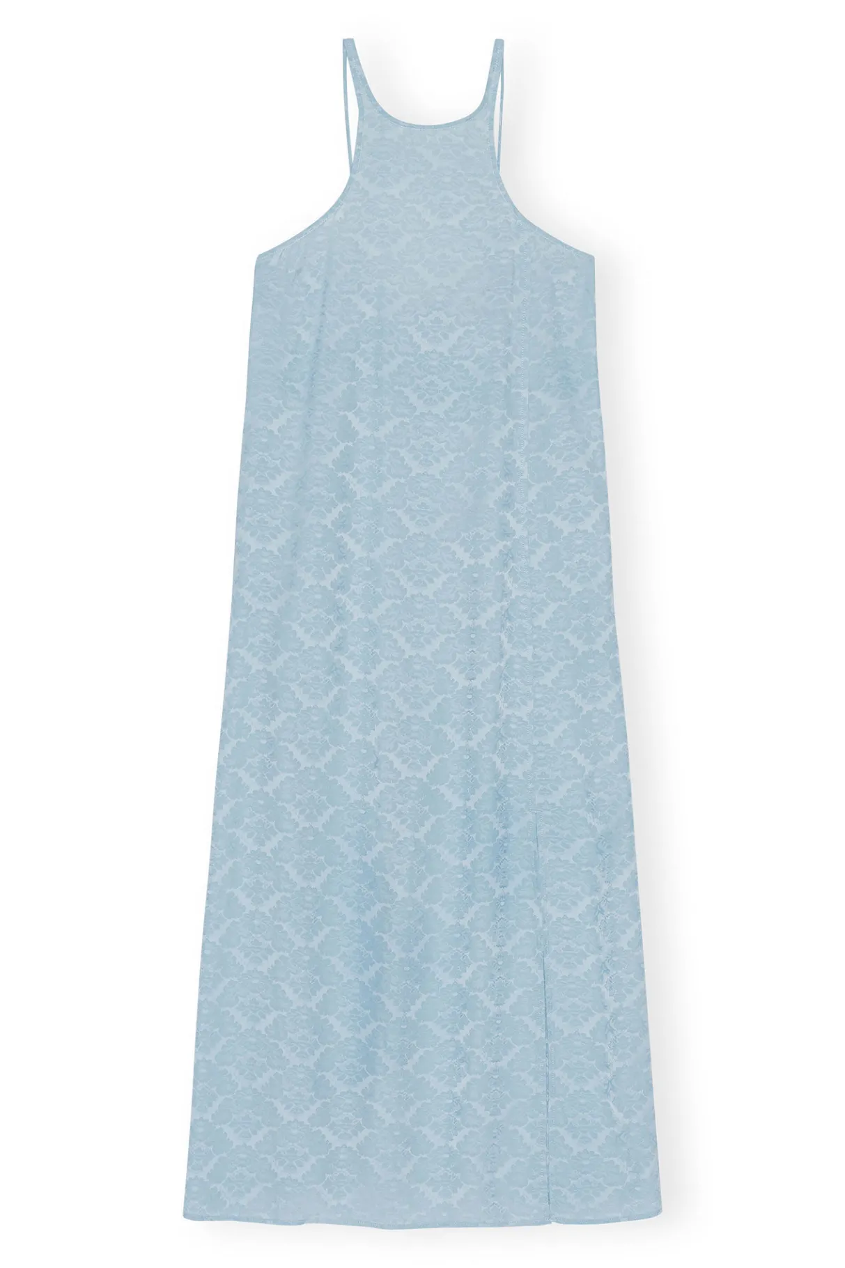 Clearance GANNI Viscose Jacquard Slip Dress Corydalis Blue