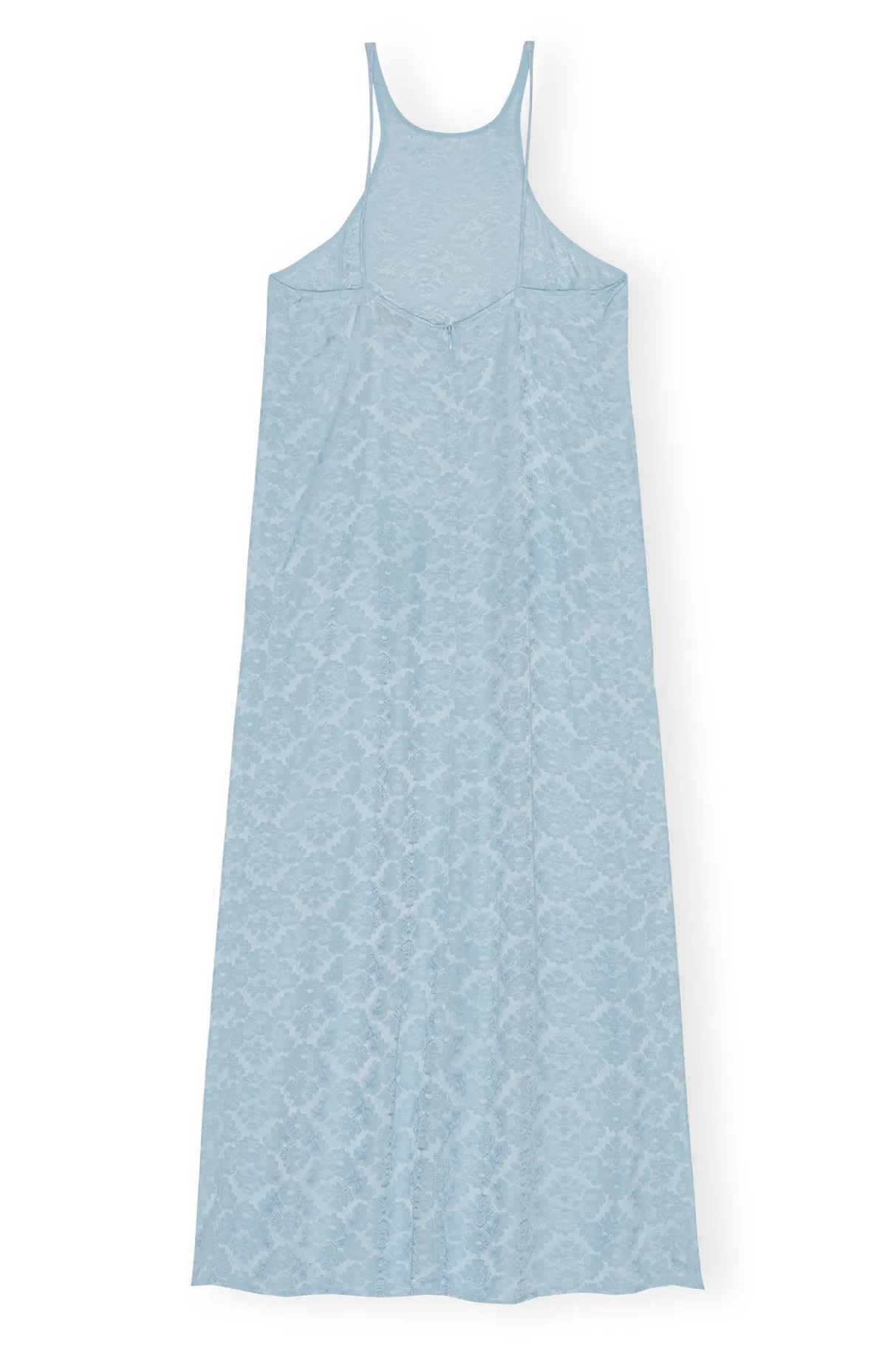 Clearance GANNI Viscose Jacquard Slip Dress Corydalis Blue