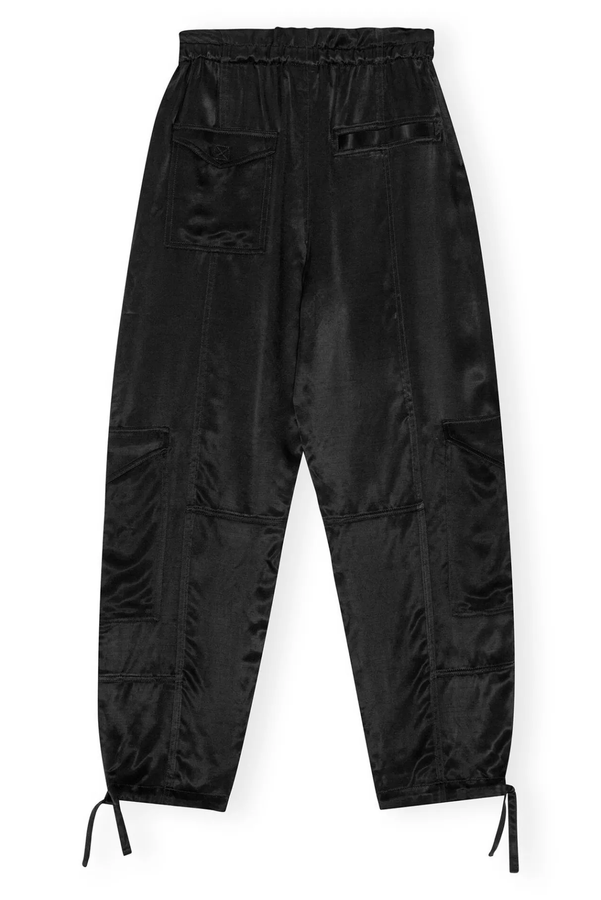 Discount GANNI Washed Satin Pants Black