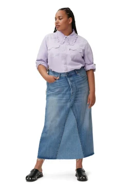 Best Sale GANNI Western Blouse Natural Lilac