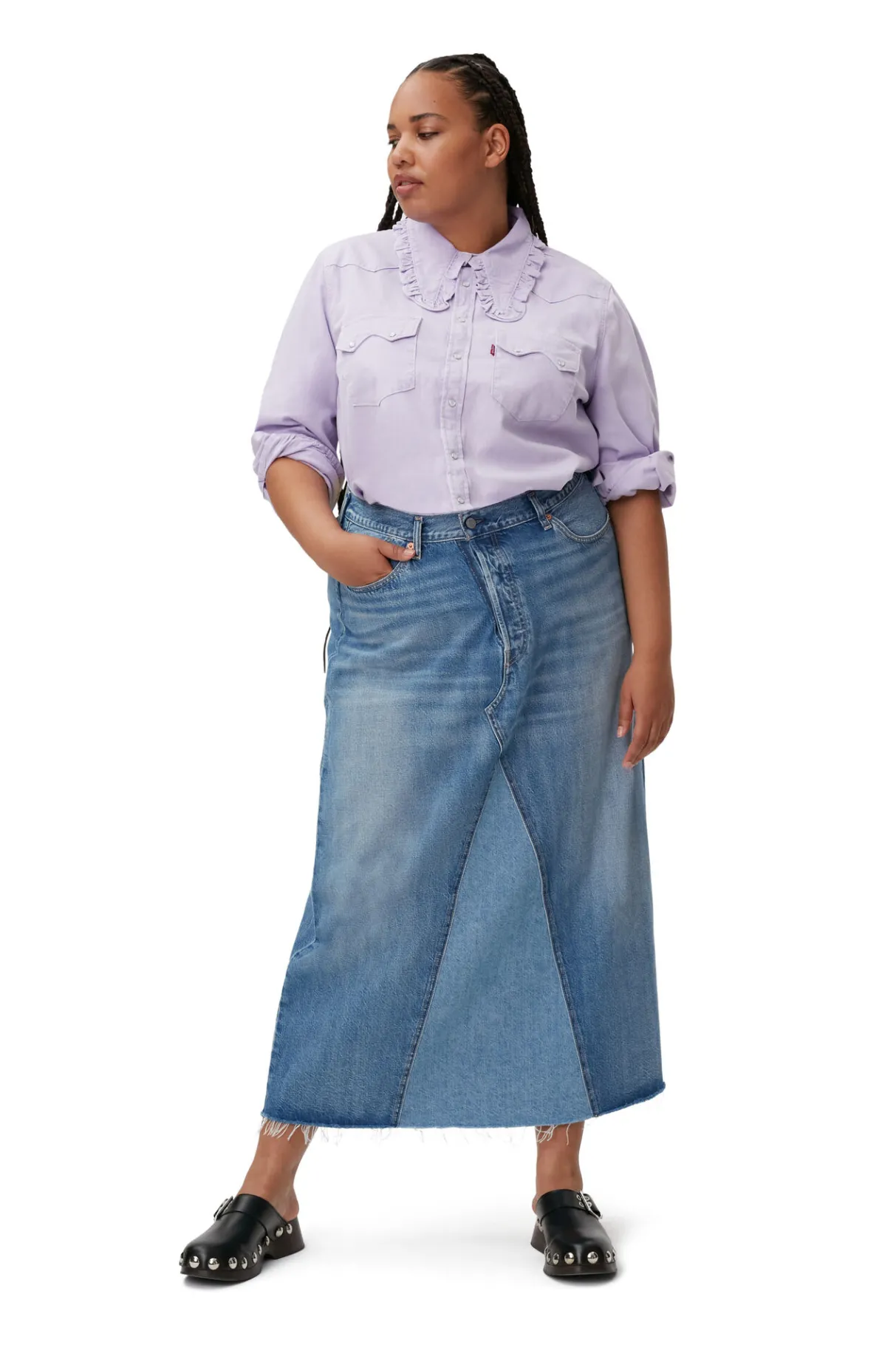 Best Sale GANNI Western Blouse Natural Lilac