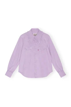 Best Sale GANNI Western Blouse Natural Lilac