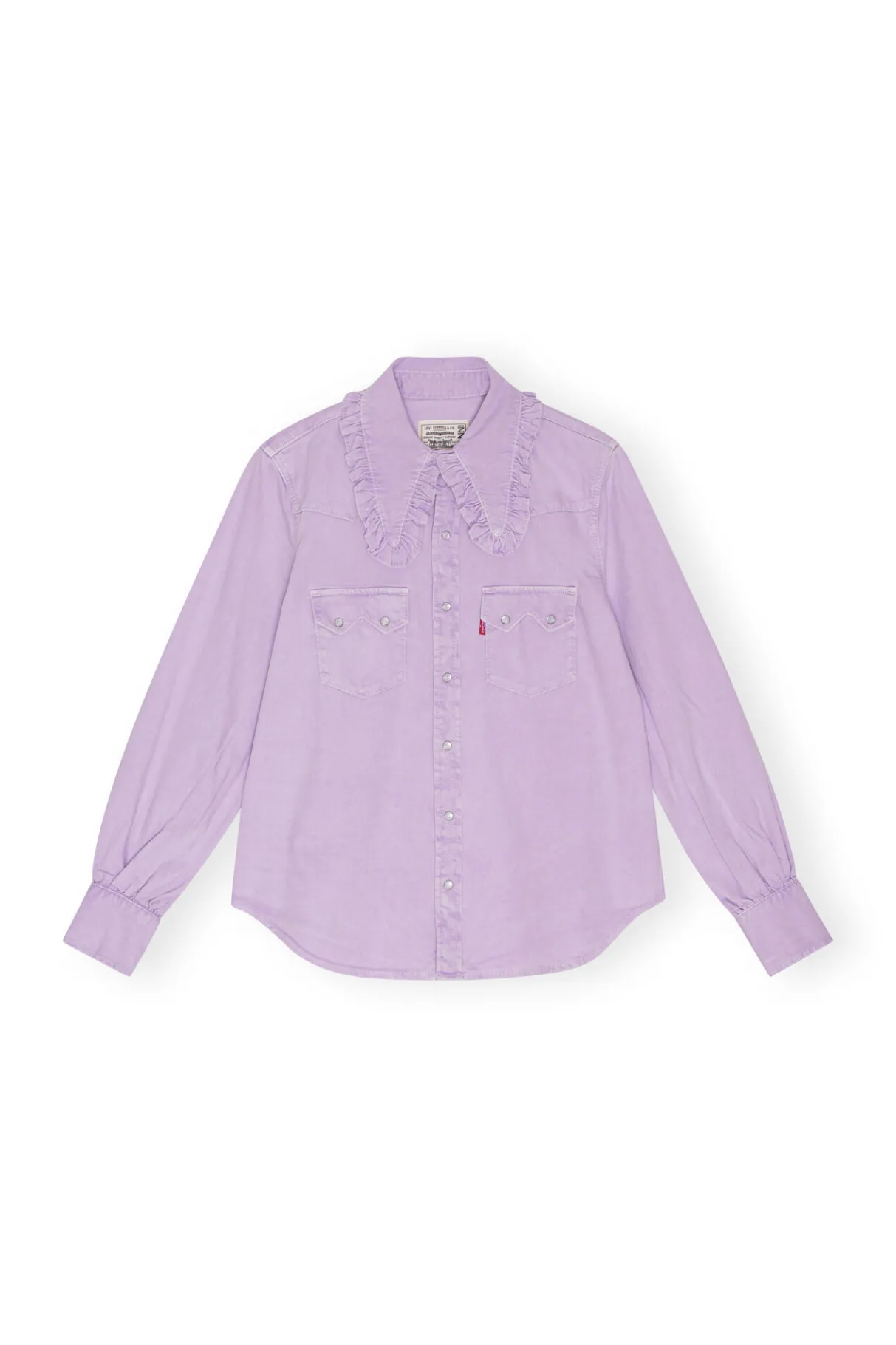 Best Sale GANNI Western Blouse Natural Lilac