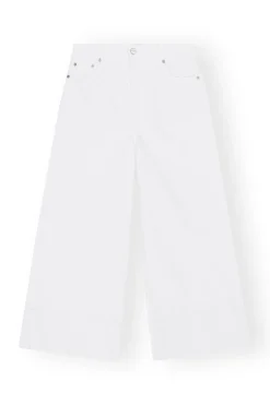Sale GANNI White Denim Cropped Jeans Bright White