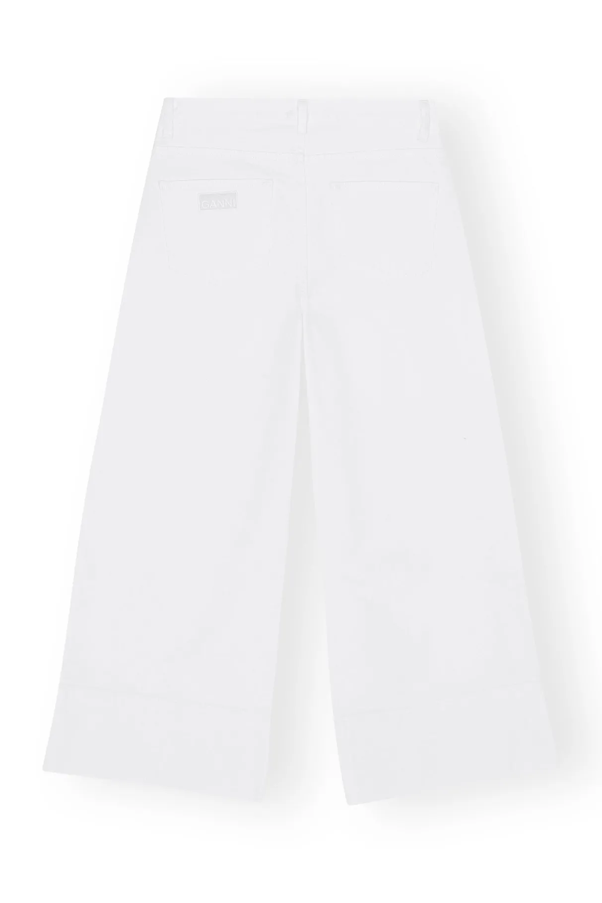 Sale GANNI White Denim Cropped Jeans Bright White