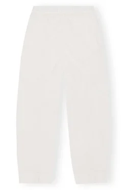 Best GANNI White Elasticated Curve Pants Egret