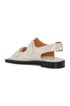 Flash Sale GANNI White Embroidered Western Sandals Egret