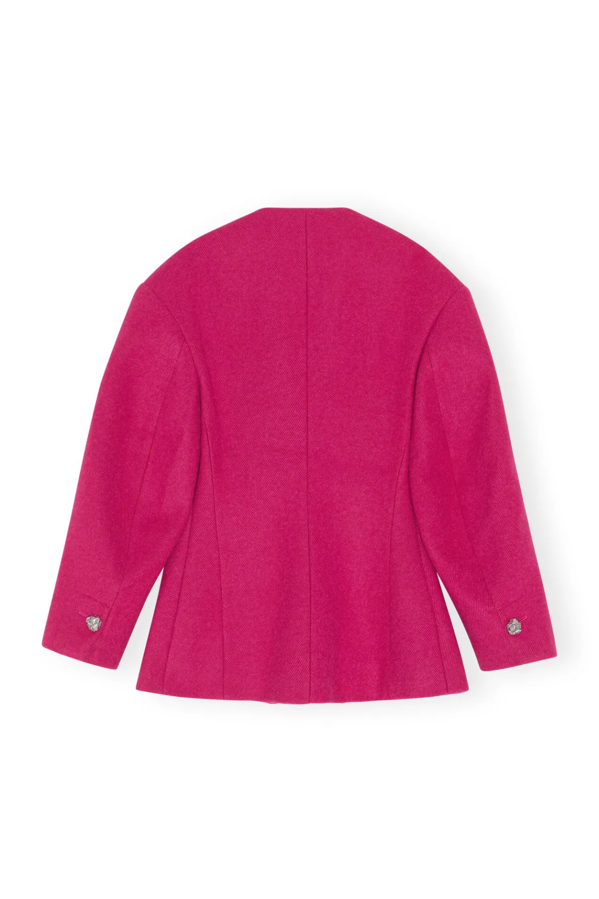 Shop GANNI Wool Blazer Fiery Red