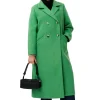 Online GANNI Wool Coat Kelly Green