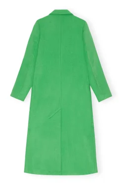 Online GANNI Wool Coat Kelly Green