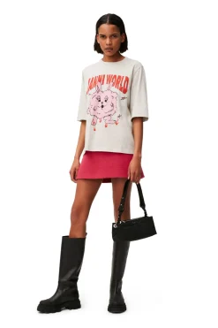 Best GANNI Wool Mini Skirt Fiery Red